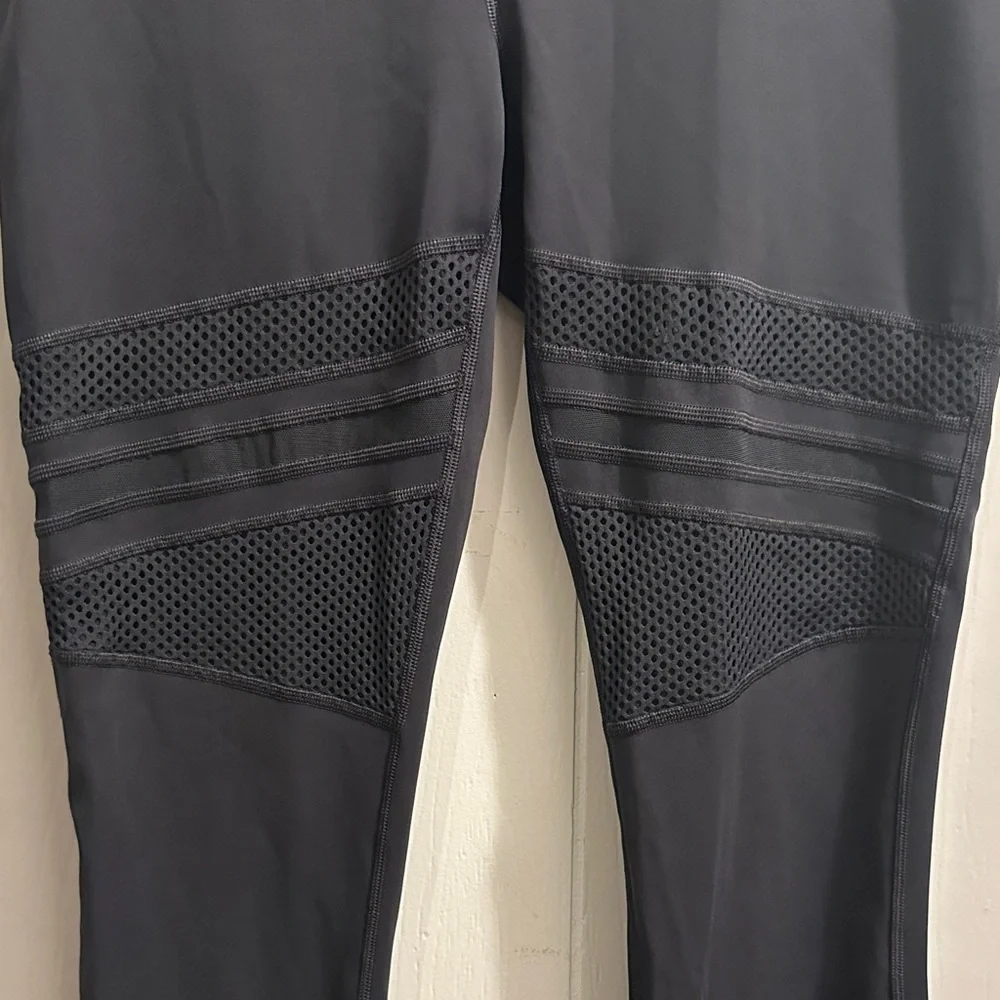 lululemon athletica Dark Gray Leggings with Mesh Accents